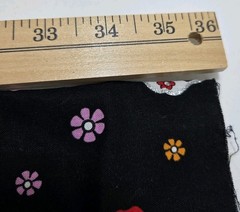 2-7/8+yds David Textiles Sugar Skulls Fabric Day Of The Dead Glitter Flowers