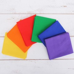6 PCS 18×21 Inch Rainbow Solids 100% Cotton Fabric Fat Quarter Quilt Bundles