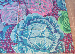 KAFFE FASSETT CABBAGE & ROSE WOOD BLUE GP38 1/2 yard purple background original