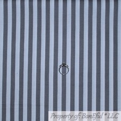 BonEful FABRIC FQ Cotton Quilt Gray White Tone Stripe Blender Baby Unisex Retro