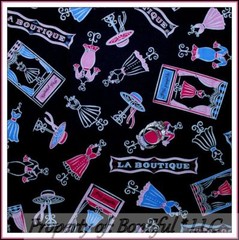 BonEful Fabric FQ Cotton Quilt Black Pink Purple B&W Diva Girl Make Up Hair SALE