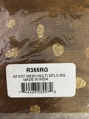 Gold Mesh Fabric w/Dots Shimmery Translucent Backdrop Craft 42″x9ft NEW