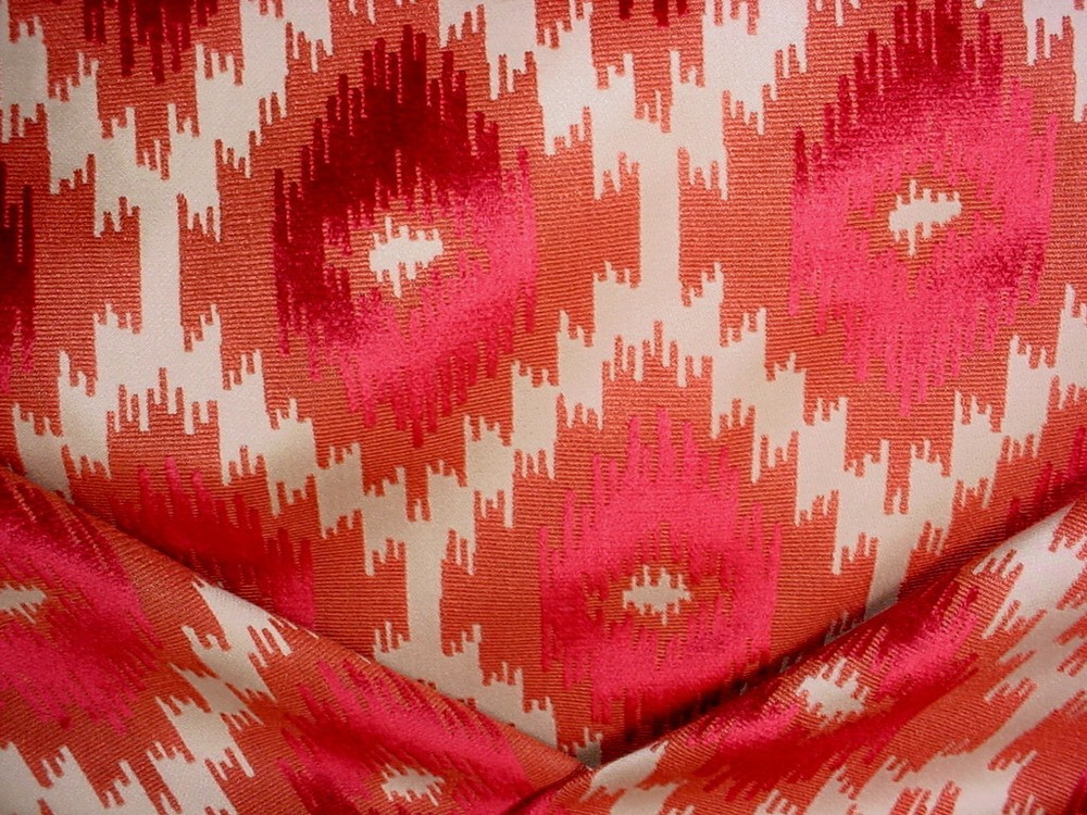 4-1/8 yards Lee Jofa / Mulberry FD677 Burr Velvet Ruby Drapery Upholstery Fabric
