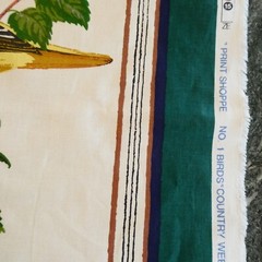 Waverly Birds Country Weekend Fabric 12 Squares Pillow Upholstery 54 x 2 yds VTG