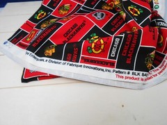 CHICAGO BLACKHAWKS NHL Cotton Fabric Block Logo 1 Yard Licensed Sewing Crafts
