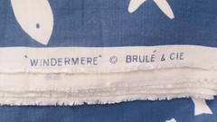 5 1/2 Yards Designer Linen/Cotton Nautical Coastal Blue & White 56″ Wide Fabric