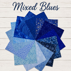Mixed Blues ~ 42 5″ Squares ~ Color Charm Pack
