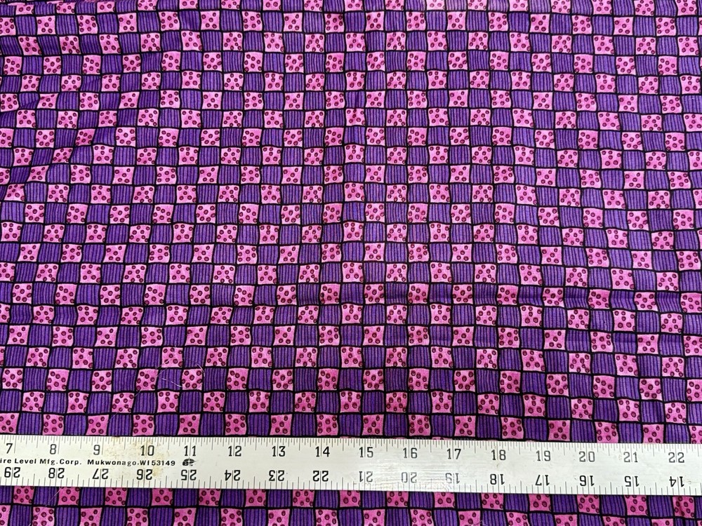 VINTAGE Abstract Purple Squares, S.S.I. – 3. 12 YDS x 44”