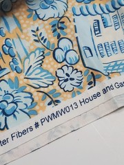 Melissa White House & Garden Westminster Fibers Orange Blue Quilt Sew ONE YARD