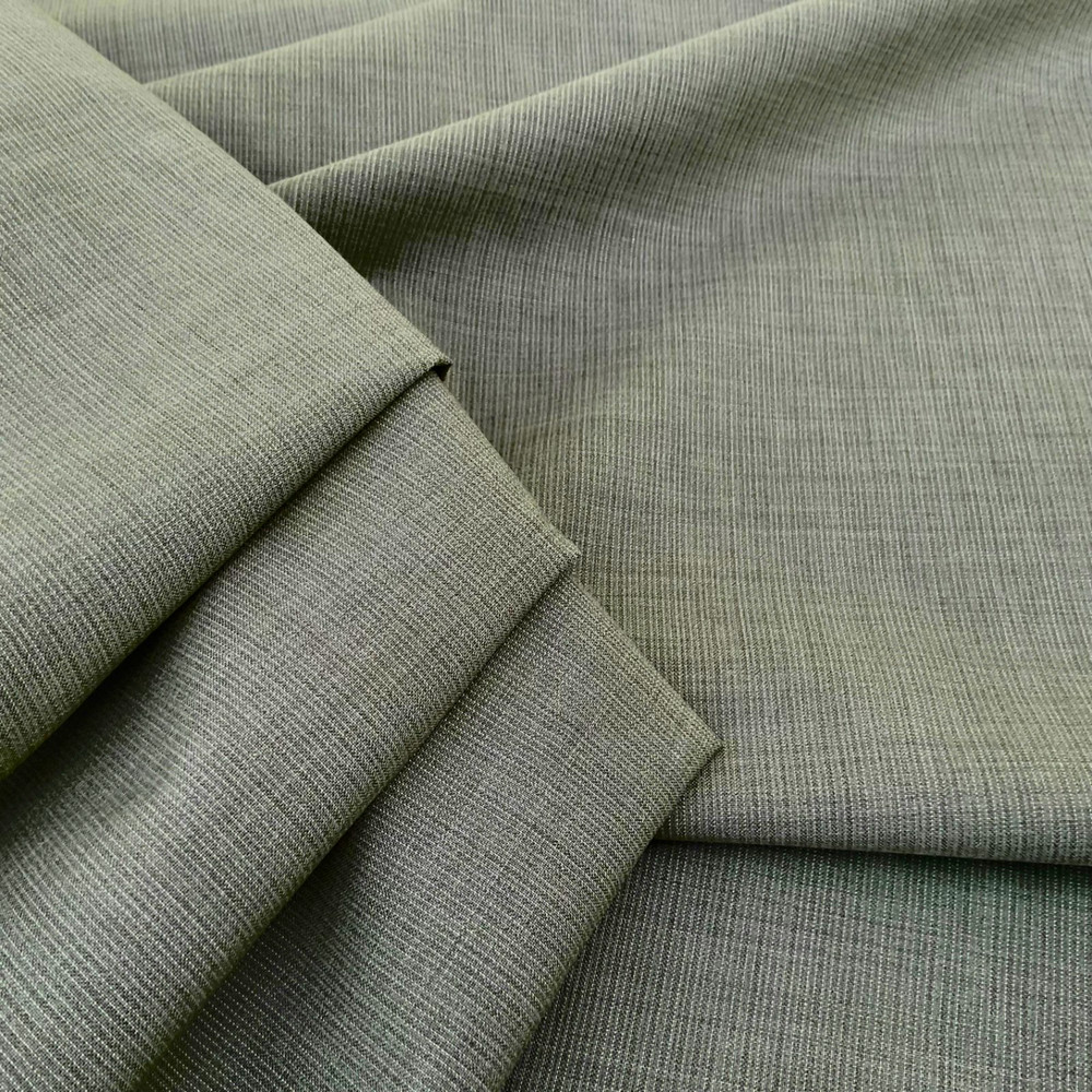 PURE WOOL EARTHY GREY PIN-STRIPE LUXURY TAILORING MADE IN ITALY FOR KITON E121