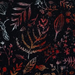 1M X 1.50M Autumn Fruits Red-Brown French Terry Christiane Zielinski Fabric