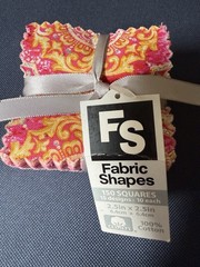 250 2.5” Quilting Squares, Batiks In Blue Tones(100) And Pink Purple Red (150)