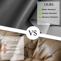HYVAKUPPA Gray Faux Leather Fabric 2 Yards