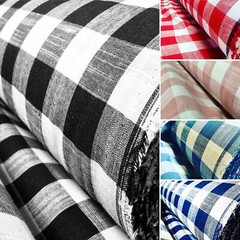 Gingham Linen Checked Cotton Fabric Plaid Material Buffalo Check 55” wide