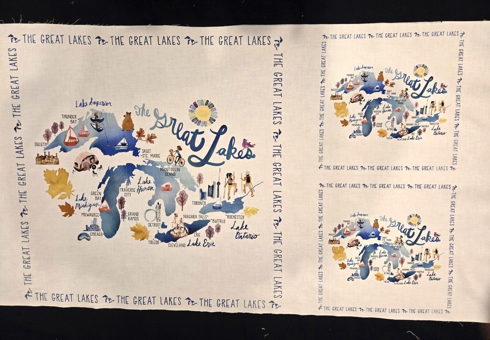 Great Lakes Fabric Panel Full Size, includes 2 small panels, one large