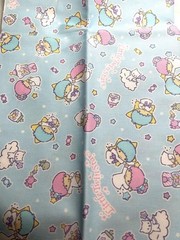 Little Twin Stars Kiki & Lala Fabric 110x50cm/43.3×19.68″/1.2×0.54yd Cotton Blue