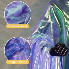 3.3 Yards Purple Organza Fabric, Holographic Iridescent, 59″ Wide for Weddings,