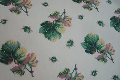 Remnant Shabby Cottage Fabric Roses & Leaf print Quilt Craft 40″ x 60″ BTP