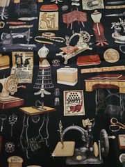 Lot Of 4 Pieces Of Sewing Ephemera Themed Fabrics, Hoffman, Dan Morris Etc Read