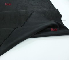 Elegant Solid Black Microsuede Fabric – 1 Yard Cut, Perfect for Cushions & Coats