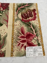 Travers Fabric “Casatallane” Crimson/Beige 100% Cotton France 27.5”x17.5”