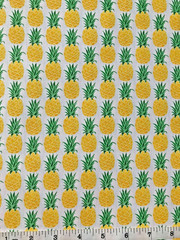 Golden Yellow Pineapples on White – Quilt Fabric – Free Shipping – Yard