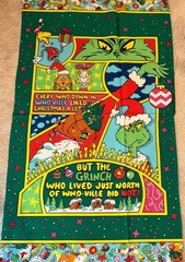 RK How Grinch Christmas Cindy Lou Who 100% cotton fabric panel aprox 24 x 44