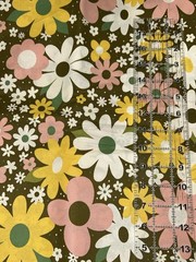 2 Yards Retro Floral Print Cotton Quilting Fabric Magic Moon For Joann