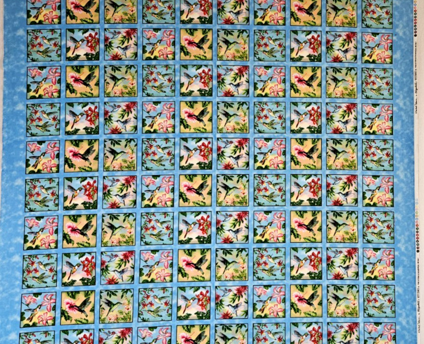 Hummingbird Fabric Elizabeth’s Studio Cotton 39 X 43 Inches