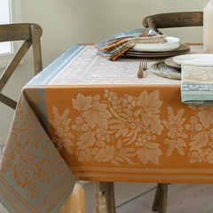 Harvest Gathering Heavyweight Engineered Jacquard Fabric Table Cloth, Décor for