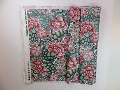 Decorator Fabric Remnant Scrap Floral Pink Mauve Green Blue 54″W x 13″L