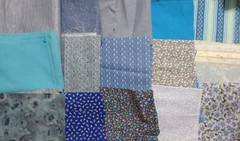 5 lb 14 oz Box of Assorted Fabric Scraps – Various Shades of Blue FSBTB127