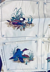 VTG Cranston VIP Panel of Wild Ducks Picture Book Patches 10 Squares 45 X 17½