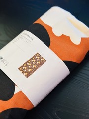 Ikea LAKEMALVA Pre-cut Fabric Orange, Cat Print, 100% cotton 59×118″