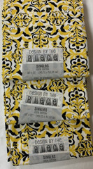 Design By The Piece Fat Quarter Lot Of 3 Yellow Black White Floral 100% Cotton