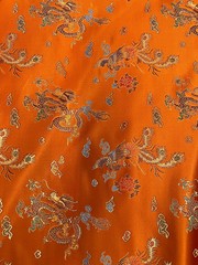 Hope ORANGE Dragon Brocade Chinese Satin Fabric by the Yard – 10040