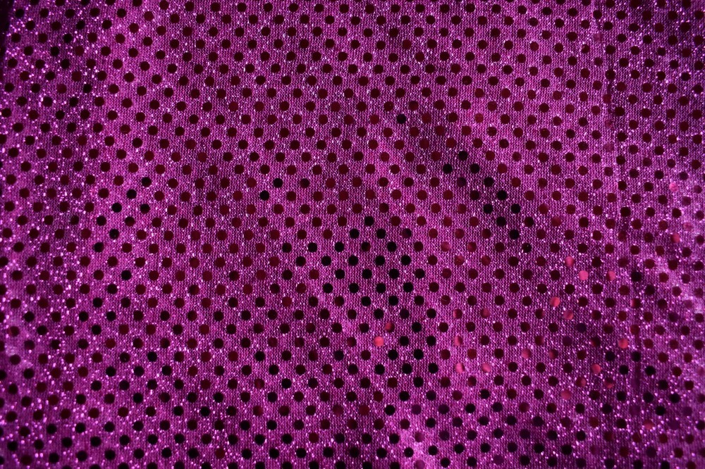 4MM FUSCHIA SEQUINS CONFETTI DOT SHEER NYLON METALLIC FABRIC 47X41 INCHES