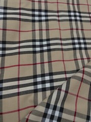 PLAID FABRIC 100% COTTON BEIGE TARTAN Red White Black ClassicCheck 2.0 meter