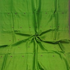 Vintage Green 100% Pure Silk Handwoven Sari Remnant 5YD Craft Fabric Silk Scrap