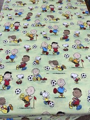 Snoopy Peanuts Vintage Cotton Concord Fabrics Soccer Theme 5+ Continuous Yards