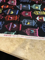 MICHAEL MILLER FABRICS TWEET TWEET RARE 3 YARDS 44″ WIDE NEW BIRDS IN CAGES