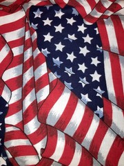 American Flag Allover Print Cotton Fabric Vintage Cranston Fabrics 1Y x 44″W