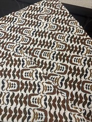 1970s Retro Mustache patterned bandana, Brown White Black Print 11″ x 21″