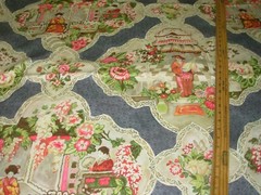 3 3/8 YD P KAUFMANN TEAHOUSE TOILE ASIAN RAVEN COTTON UPHOLSTERY FABRIC FOR LESS