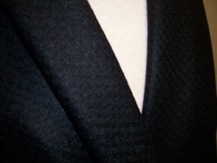 1/2 yd ITALIAN ZEGNA 5 STAR BLACK CASHMERE SILK SELF PATTERN JACKET FABRIC