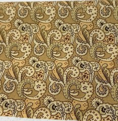 Birds of a Feather Paisley Print 20″x40″ Cotton Fabric Kaye England Tan/Brown