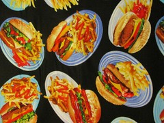 Bacon Strips Stacked Bacon Snacks Food Cotton Fabric FQ