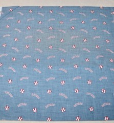 Houston Astros Chambray ~ Logo Pattern MLB Cotton Fabric 1/4 Yard 9” X 58”