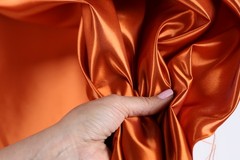 Orange Bridal Satin Fabric by the Yard, Silky Satin for Dresses and Event Decor