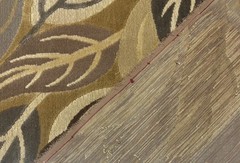CLARENCE HOUSE LAURELWOOD NEUTRALS LEAF MODERN LINEN VELVET FABRIC 1 YARD 49″W